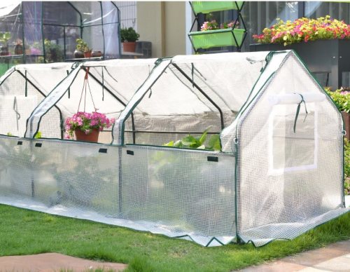 溫室花房用透明白網格篷布案例