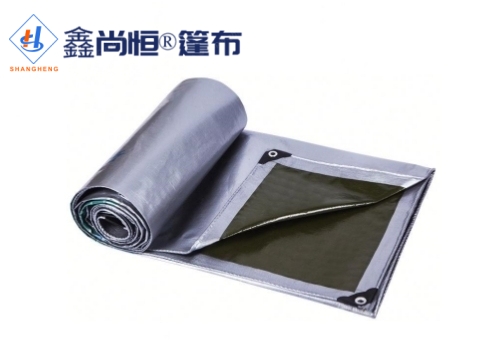 墨綠銀色聚乙烯防水篷布4.32×10米克重198g