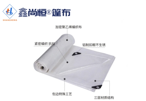 透明白色聚乙烯防水篷布4.32×10米克重198g