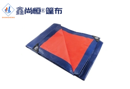 深藍桔色聚乙烯防水篷布3.66×5.49米克重137g