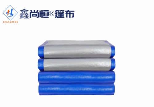 藍銀色聚乙烯防水篷布12.19×12.19米克重117g